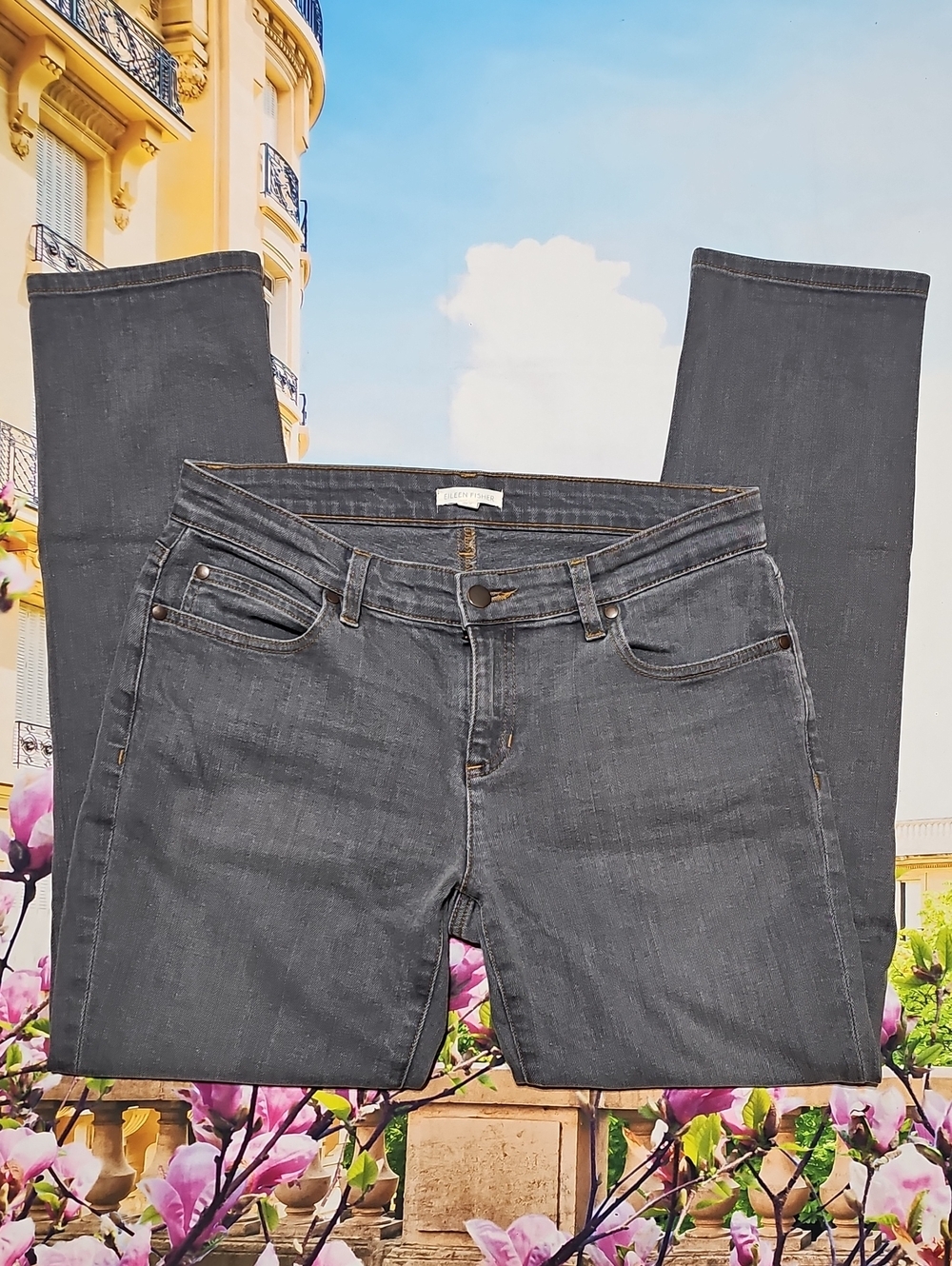 Eileen Fisher Dark Gray Slim Jeans Size 4